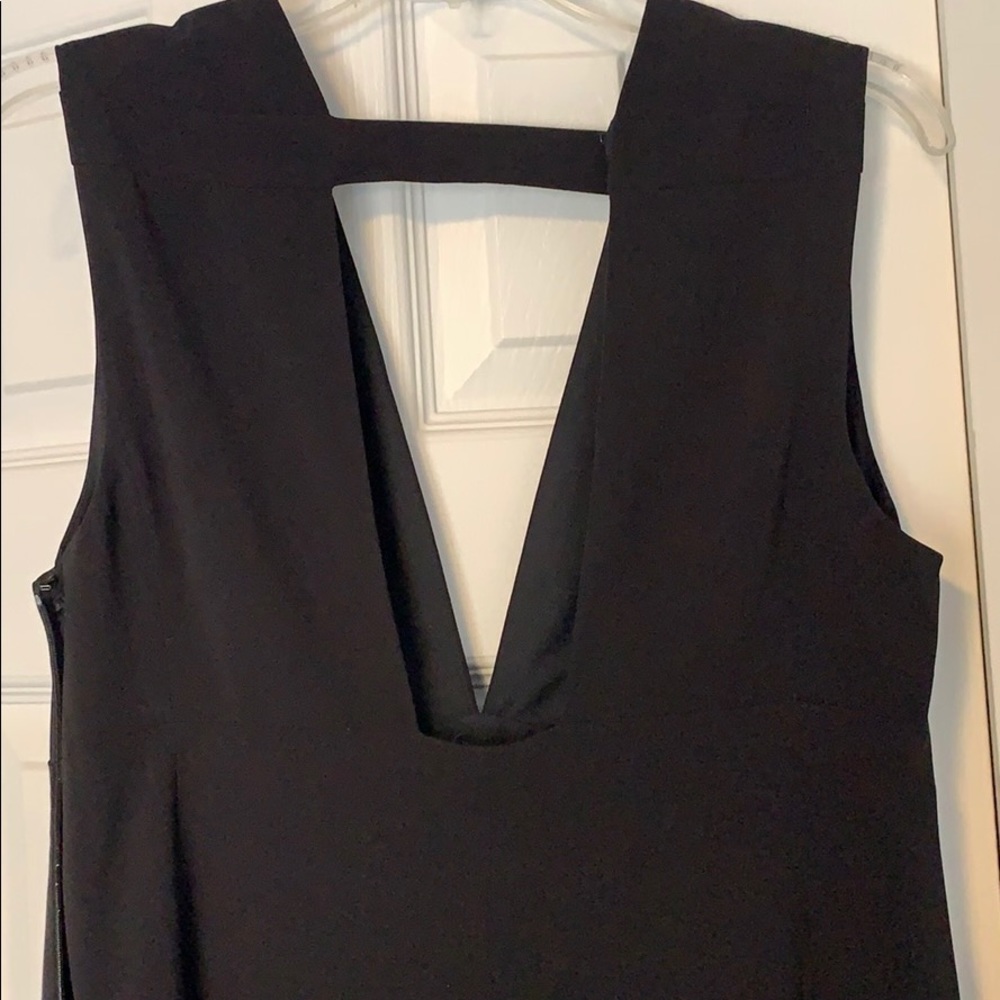 Halston Heritage V-Neck Black Jumpsuit - Picture 3 of 7